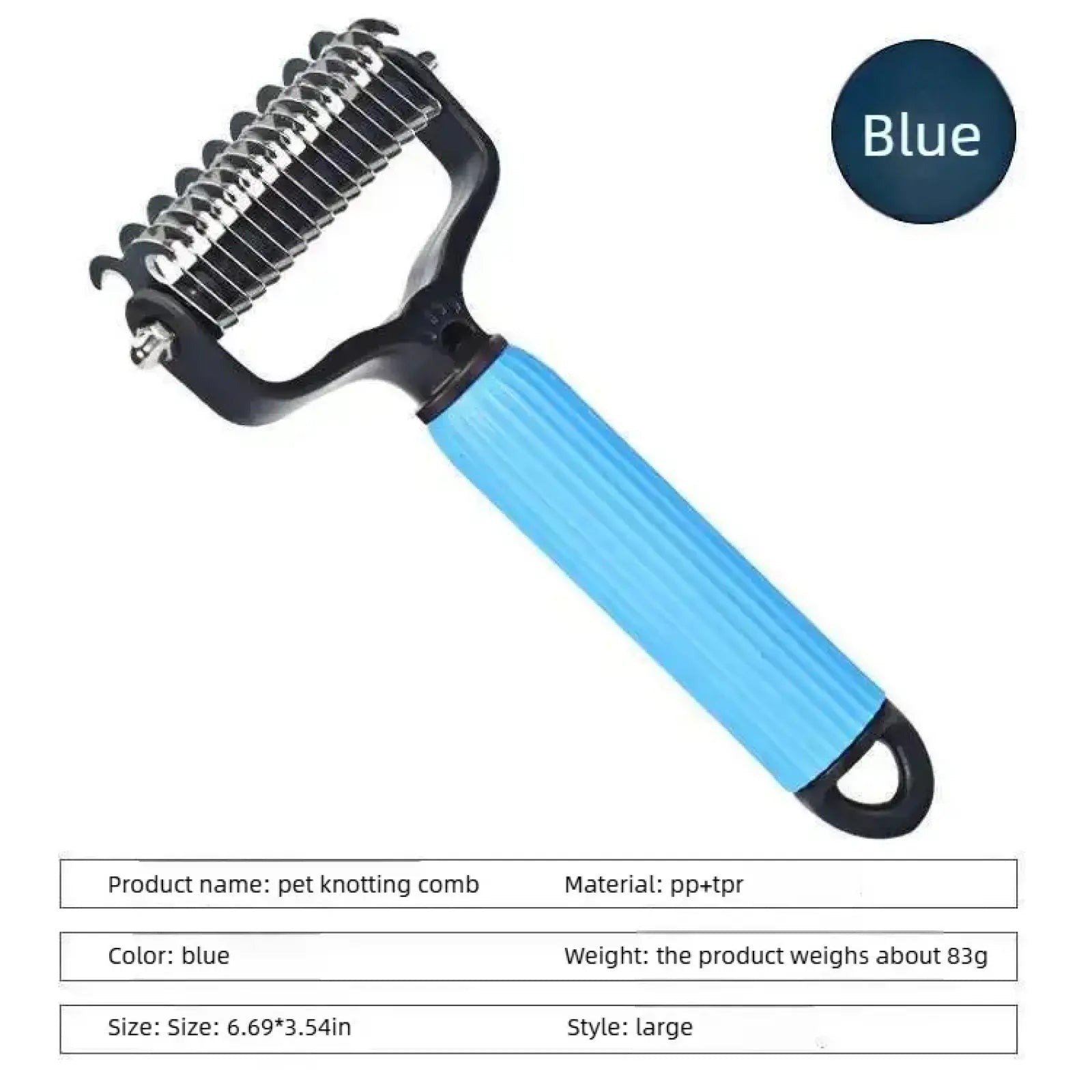 Professional Pet Grooming Tool - Universal Double-Sided Detangling Comb for Dogs, Stainless Steel Design for Effective Shedding and Matted Hair Removal, Essential Daily Coat Maintenance Supplies.